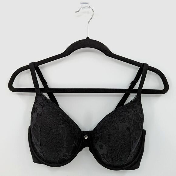 Victoria's Secret Bra Women's 34DD Black Lace Lined Perfect Coverage - Picture 1 of 6